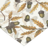 Eikels en eikenbladeren op gebroken wit korte tafelloper (Hoek)