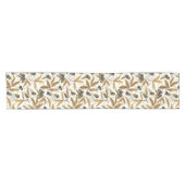 Eikels en eikenbladeren op gebroken wit korte tafelloper (Horizontaal)