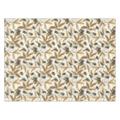 Eikels en eikenbladeren op gebroken wit tafelkleed (Voorkant (Horizontaal))