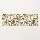 Eikels en eikenbladeren op gebroken wit yogamat (Achterkant (horizontaal))