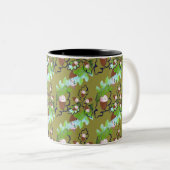 eikels en eikenbladeren. tweekleurige koffiemok (Voorkant rechts)