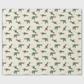 Eikels en pijnboomtakken cadeaupapier (Vlak)