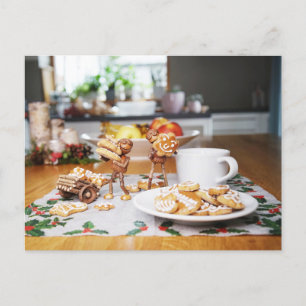Eikels eten en stelen Kerstmis gemberbroden Briefkaart