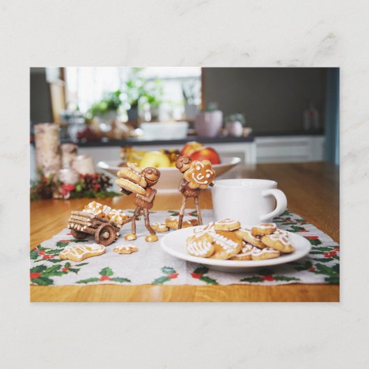 Eikels eten en stelen Kerstmis gemberbroden Briefkaart (Voorkant)