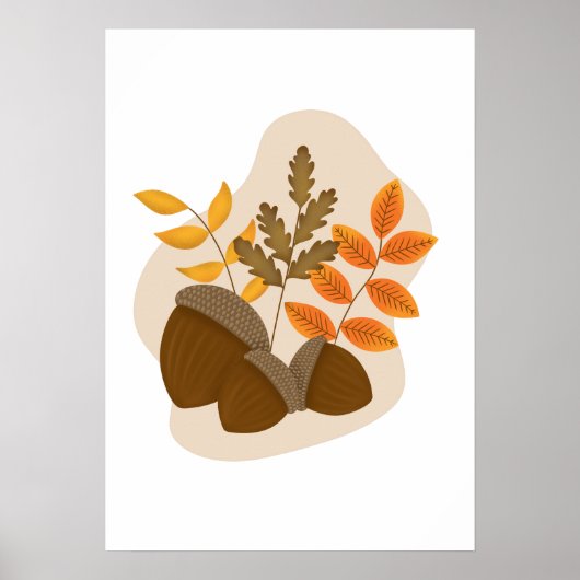 Eikels Herfst Autumn Wall Art Poster (Voorkant)