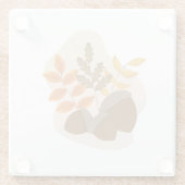 Eikels Herfst Herfst Glazen Onderzetter (Achterkant)