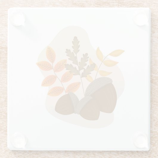 Eikels Herfst Herfst Glazen Onderzetter (Achterkant)