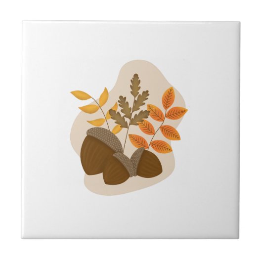 Eikels Herfst Herfst Tegeltje (Voorkant)