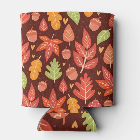 Eikels, herfstbladeren, bosbehang blikjeskoeler (Achterkant)