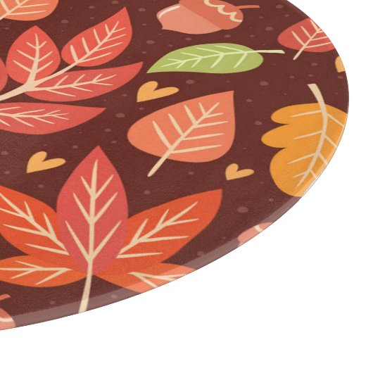 Eikels, herfstbladeren, bosbehang snijplank (Hoek)