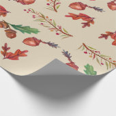 eikels, herfstbladeren, Herfst inpakpapier (Hoek)