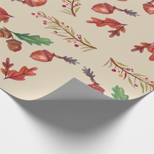 eikels, herfstbladeren, Herfst inpakpapier (Hoek)