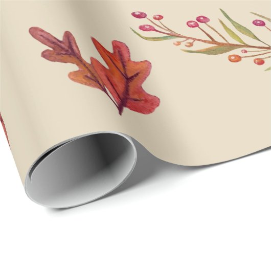 eikels, herfstbladeren, Herfst inpakpapier (Rol Hoek)