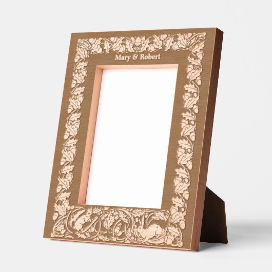 Eikels Konijn & Eekhoorn Bladerrand Gegraveerde Lijstjes (Links)