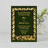 Eikels Konijn & Eekhoorn Foliage Rand Bruiloft Folie Uitnodiging (Staand Voorkant)