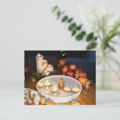 Eikels observeren kersttradities briefkaart (Staand voorkant)