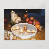 Eikels observeren kersttradities briefkaart (Voorkant)