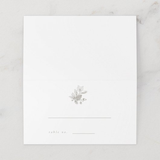 Eikels & Pine Cone Fall Wedding Escort Kaart Plaatskaartje (Buitenkant ongevouwen)