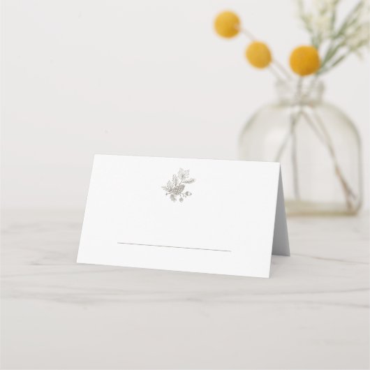 eikels & Pine Cone Fall Wedding Plaatskaartje (Voorkant)
