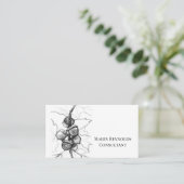 Eikels Vallen Bladeren Botanische Inkt Tekening Visitekaartje (Staand voorkant)