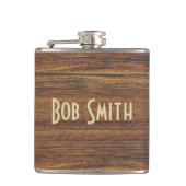 eiken achtergrond heupfles (Voorkant)