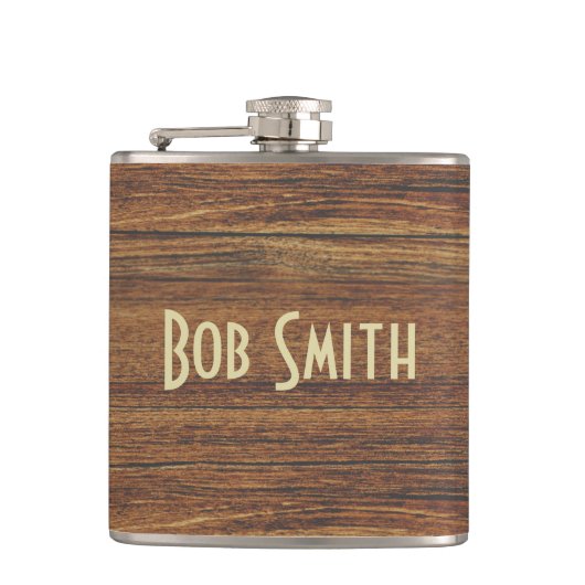 eiken achtergrond heupfles (Voorkant)