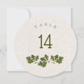  eiken bladeren burlap textuur tafelnummers (Voorkant)