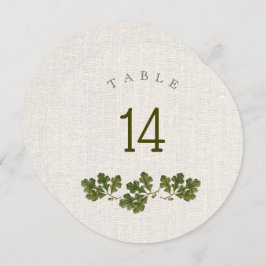  eiken bladeren burlap textuur tafelnummers