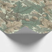 eiken bladeren patroon cadeaupapier (Hoek)