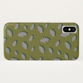 Eiken bladeren patroon guacomole grijs Case-Mate iPhone case (Achterkant (horizontaal))