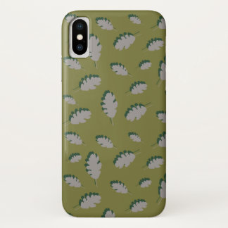 Eiken bladeren patroon guacomole grijs Case-Mate iPhone case