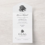  eiken boom bruiloft all in one uitnodiging (Binnen)