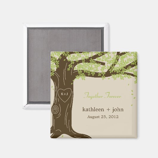Eiken boom bruiloft magneet (Voorkant / Achterkant)