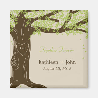 Eiken boom bruiloft magneet