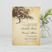  eiken boom bruiloft uitnodiging Kaart (Staand voorkant)
