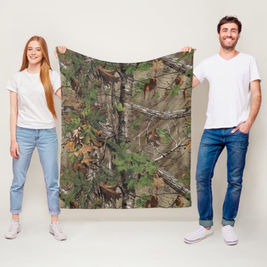 Eiken Boom Camouflage Patroon Truck Van Auto Fleece Deken (In situ)