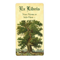 eiken boom ex libris bewerkbare boekenplaat