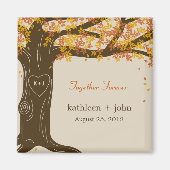 Eiken boom herfst bruiloft magneet (Voorkant)