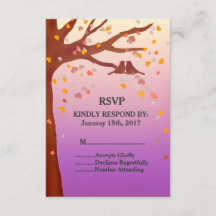 Eiken boom liefde vogels harten bruiloft RSVP lief