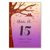 Eiken boom lovebirds harten tafel nummers love1 kaart (Achterkant)