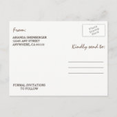  eiken boom rustieke lichten opslaan van de datum  aankondigingskaart (Achterkant)