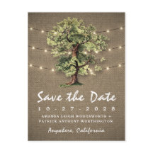  eiken boom rustieke lichten opslaan van de datum 