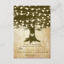 eiken boom rustieke string verlichting bruiloft R RSVP Kaartje