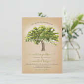 Eiken Boom Spaans Mos String van lichten Bruiloft Kaart (Staand voorkant)