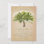 Eiken Boom Spaans Mos String van lichten Bruiloft Kaart (Voorkant)