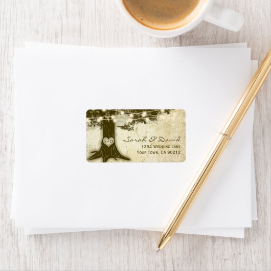  eiken boom string lampjes bruiloft etiket (Insitu)