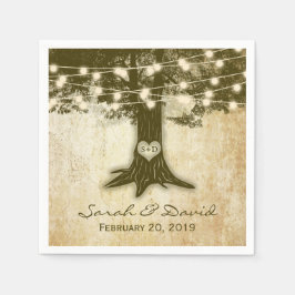  eiken boom string lampjes bruiloft servet