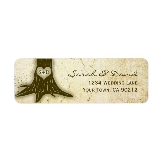  eiken boom string lichten bruiloft retour etiket (Voorkant)