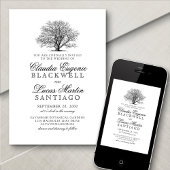  eiken boom zuidelijk bruiloft kaart