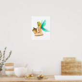 eiken boomschaafsel met adel Acorn Poster (Keuken)